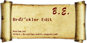 Brückler Edit névjegykártya